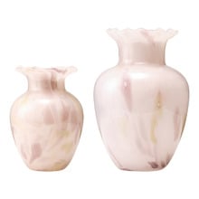 2 Piece Frill Soda Lime Glass Vase Set